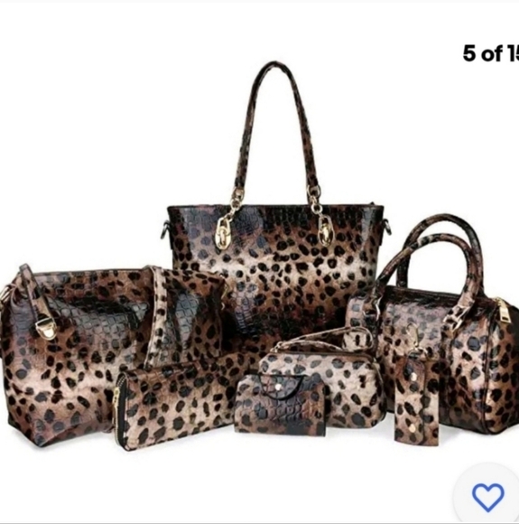 Hoxis Pack of 6 Bags Women Multi-purpose Classic Design Patent Purse Lea… - Picture 1 of 9
